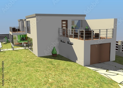 Home Architect on 3d Render Of Modern House Architecture    3drenderings  39536064