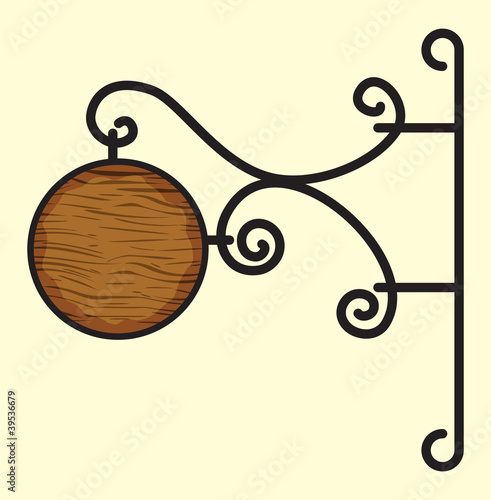 Illustration: Wooden blank door sign Wooden blank door sign