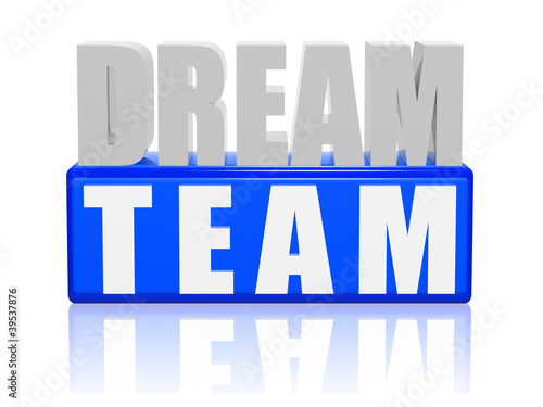 Illustration: dream team - letters and cubes dream team - letters and cubes