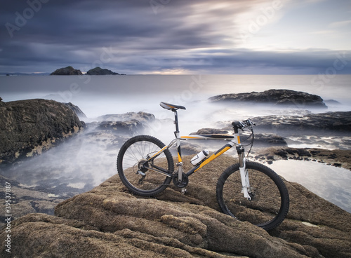 Photo: Mountain biking and rock on the sea coast Mountain biking and rock on the sea coast