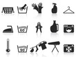 black laundry icons set