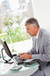 Businessman on his computer