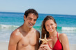 Portrait of a couple holding a starfish 