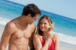 Couple holding a starfish 