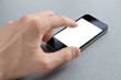 Hand Touching Blank Mobile Phone