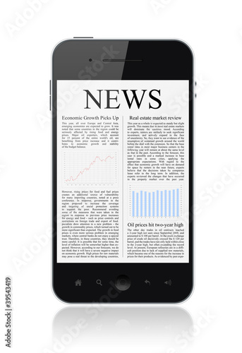 Photo: News On Mobile Smart Phone Isolated News On Mobile Smart Phone Isolated