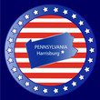 Pennsylvania state map seal stamp usa