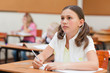 Student listening to teacher