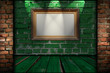 Photo: Blank Frame with Spotlights in Vintage Room Blank Frame with Spotlights in Vintage Room