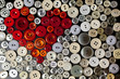 Colored buttons in shape of heart
