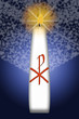 Burning easter candle symbol for jesu resurrection