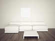 minimal modern interior couch blank wall