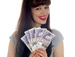 Foto: Young Woman Holding Cash. Model Released Young Woman Holding Cash. Model Released