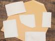 vintage background with old photo and yellow envelope