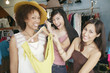 Portrait of three women shopping