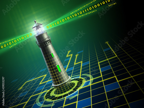 Illustration: Lighthouse in cyberspace Lighthouse in cyberspace