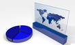 Illustration: Chart with world map Chart with world map