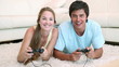 Video of a couple playing video games