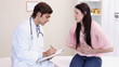 Woman describing her symptoms