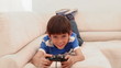 Boy playing video games