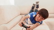 Boy playing videos games