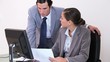 Business team working on charts