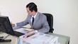 Businessman working with a computer