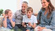 Little boy playing video games