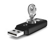 usb flash drive on white background. Isolated 3D image