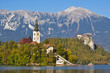 Panorama of Bled in autumn.