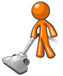 Orange Man Vacuuming