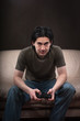 portrait of a focused gamer