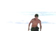 Young man running in slow motion