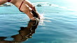 Woman diving into the water in slow motion