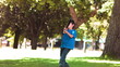 Boy playing baseball in slow motion