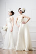 Two sisters brides having fun