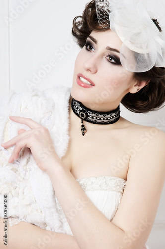 Photo: Portrait of beautiful retro bride Portrait of beautiful retro bride