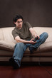 portrait of a focused gamer