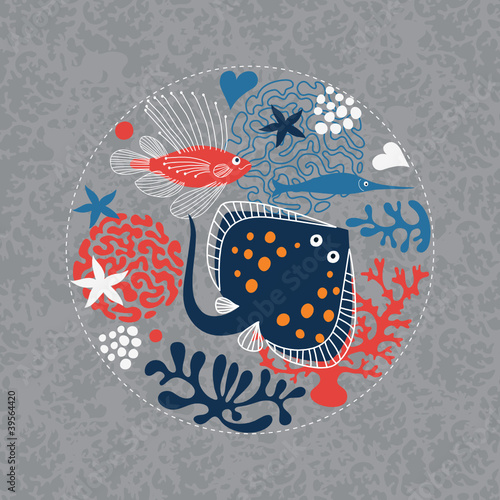 Vector: Marine life Marine life