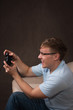 profile portrait of an excited gamer