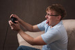 profile portrait of an excited gamer