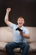 portrait of a happy gamer