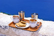 Greek - Turkish coffee with blue sea