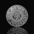 russian tales silver coin isolated on black