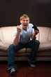 portrait of the excited gamer