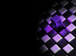 Illustration: Purple cube above many cubes with a black background Purple cube above many cubes with a black background