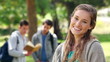 Video: Woman smiling while looking to the side before turning to look at the camera Woman smiling while looking to the side before turning to look at the camera