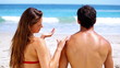 Video: Brunette applying sunscreen on her boyfriend Brunette applying sunscreen on her boyfriend
