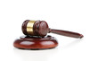 Foto: Gavel and sound block isolated on white background Gavel and sound block isolated on white background