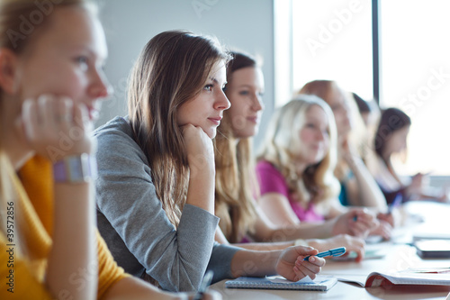 Photo: Students in class (color toned image) Students in class (color toned image)